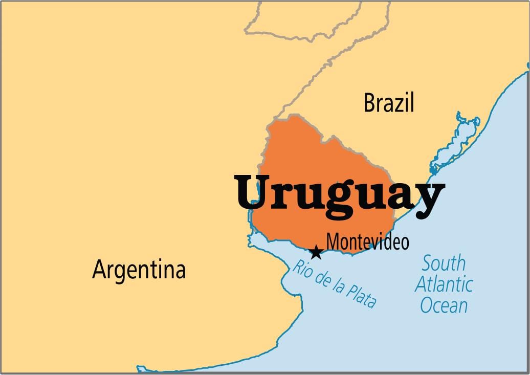 Uruguaj kapitálu mapu