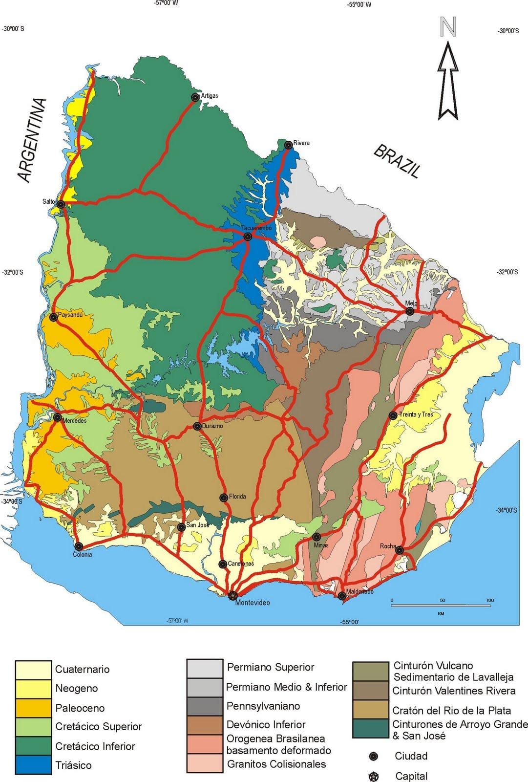 Mapa Uruguaj klímy