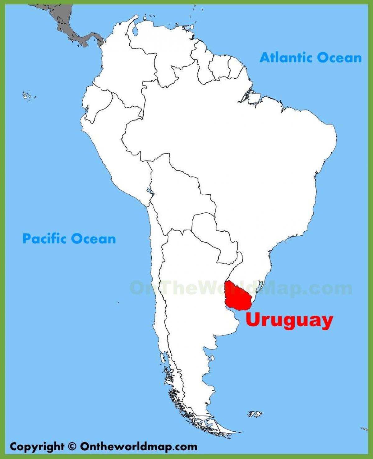 Mapa Uruguaj južná amerika
