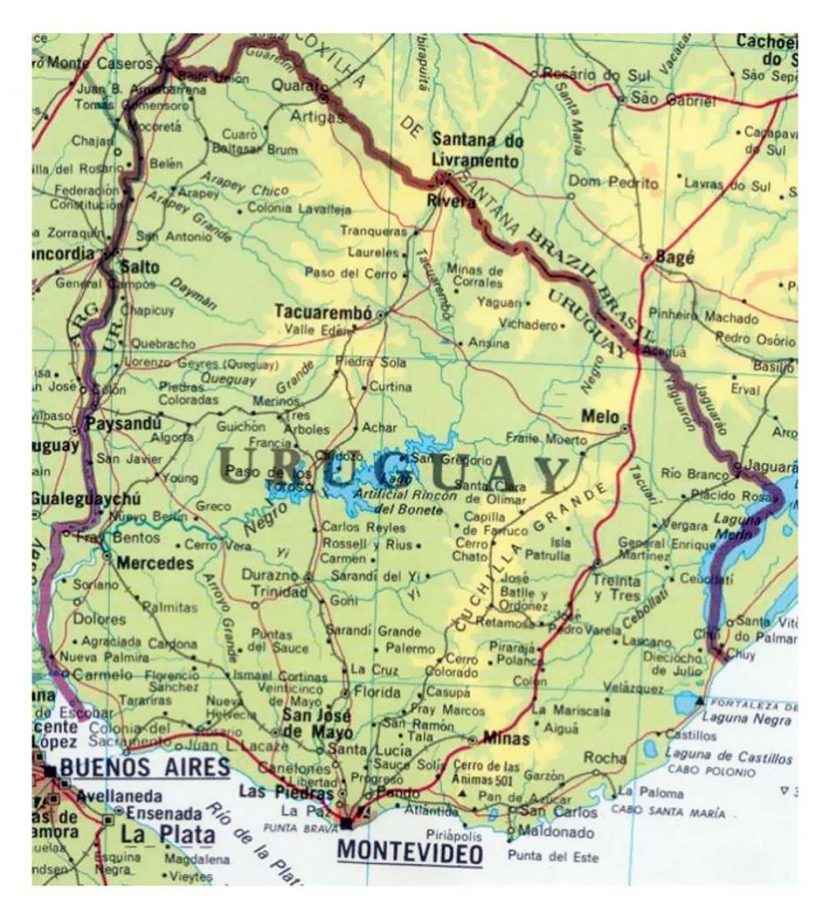 mapa Uruguaj