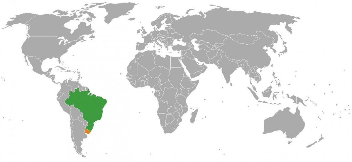 Uruguaj polohu na mape sveta
