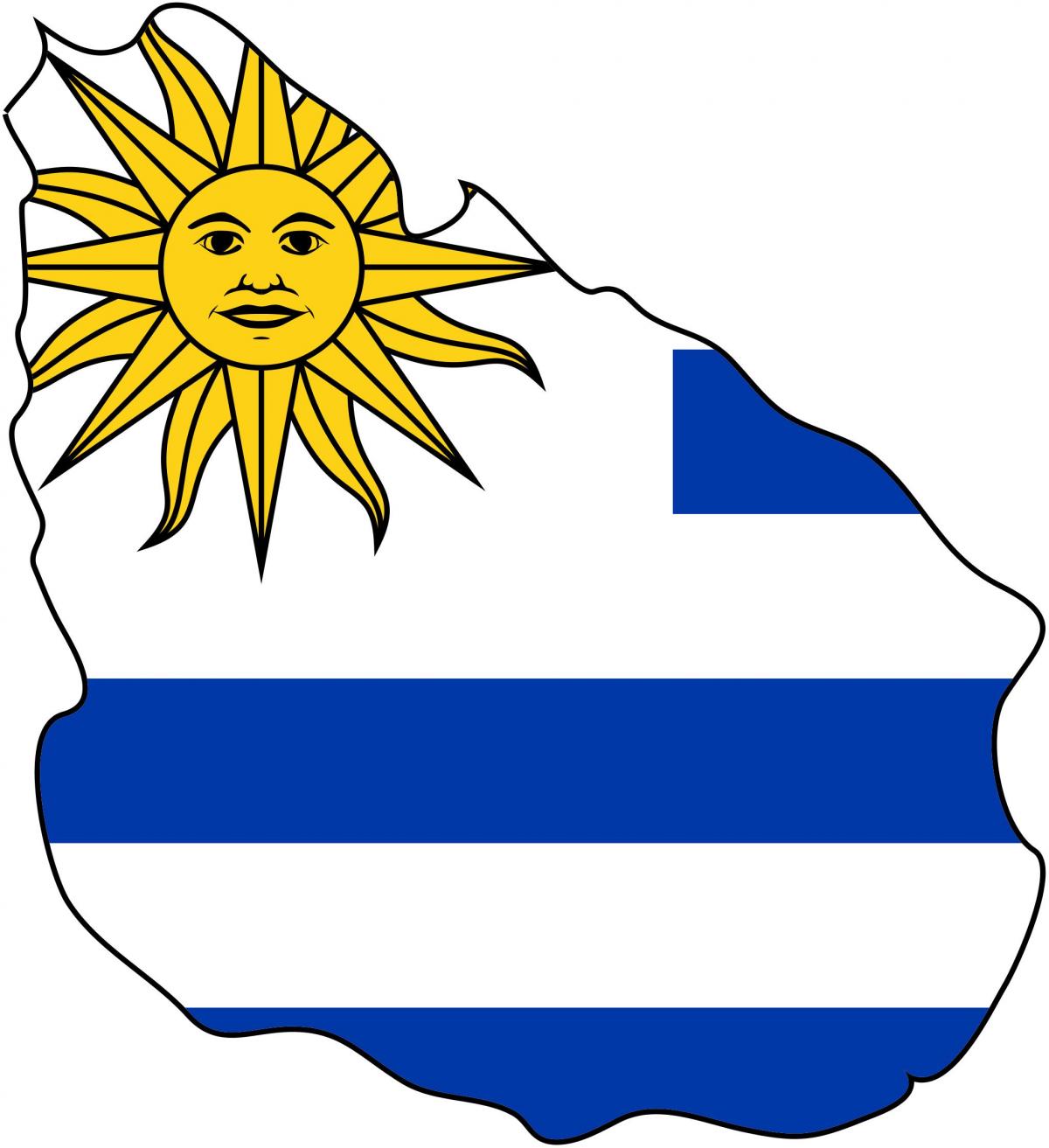 Mapa Uruguaj vlajka